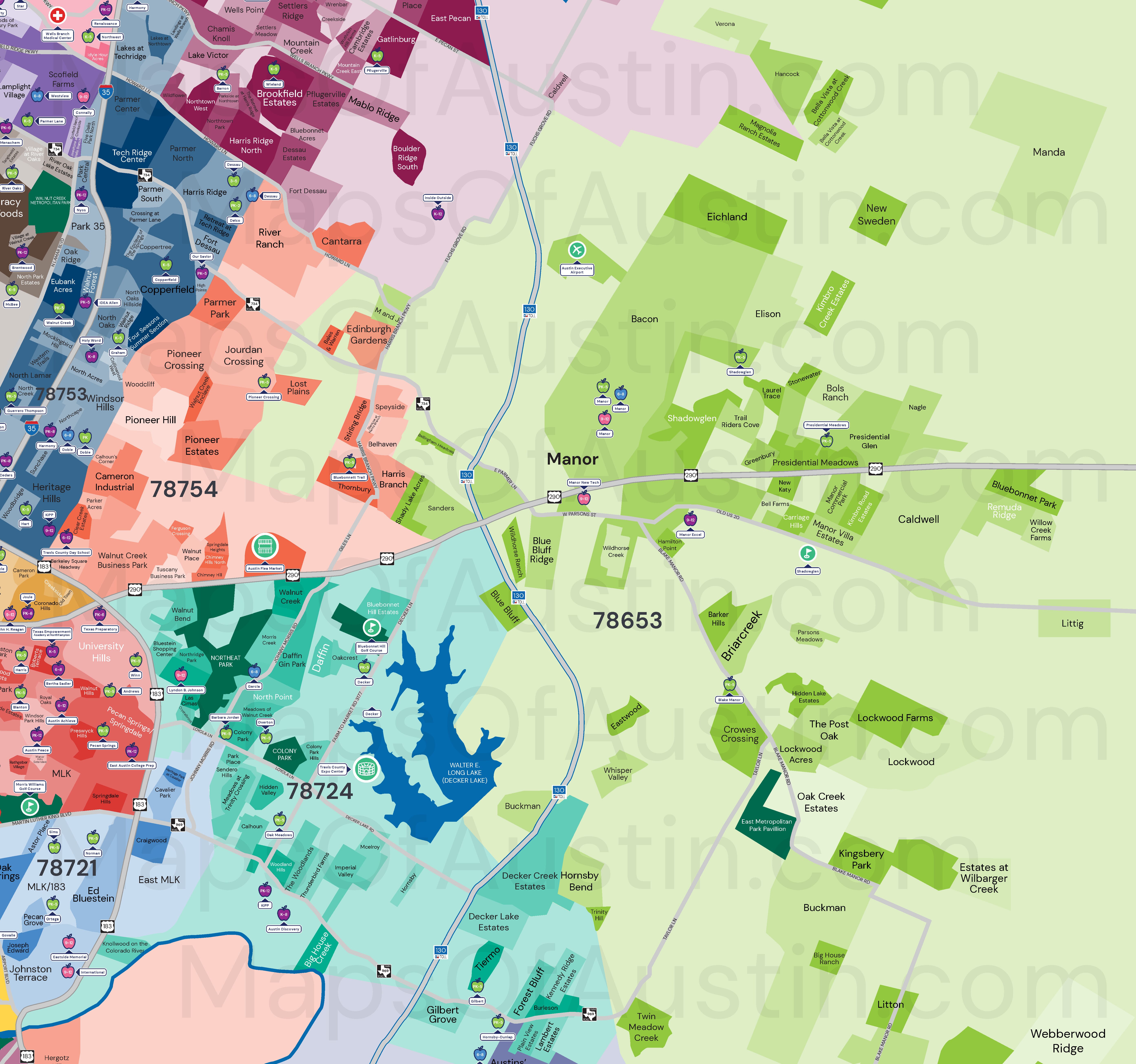 Manor, TX - Manor, TX Neighborhood Map - Manor, TX Subdivisions