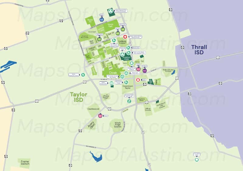 Taylor, TX - Taylor Neighborhood Map