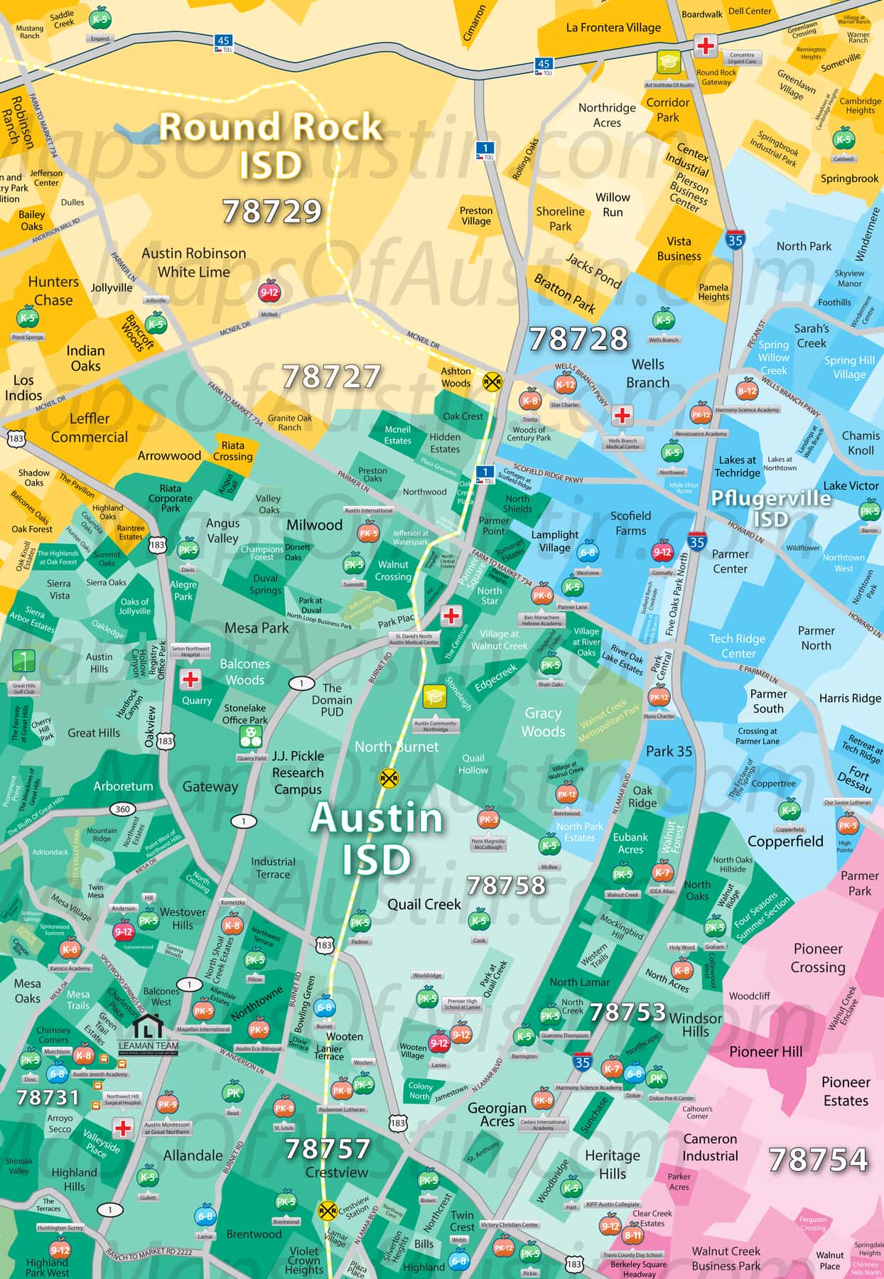 City Of Austin Zip Code Map North Austin, TX   North Austin, TX Neighborhood Map | Maps of 