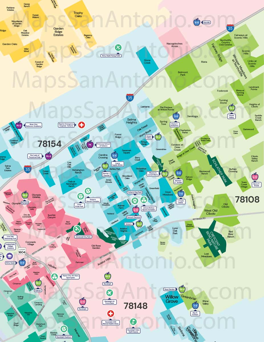 Schertz Zip Code Map - Fancie Shandeigh