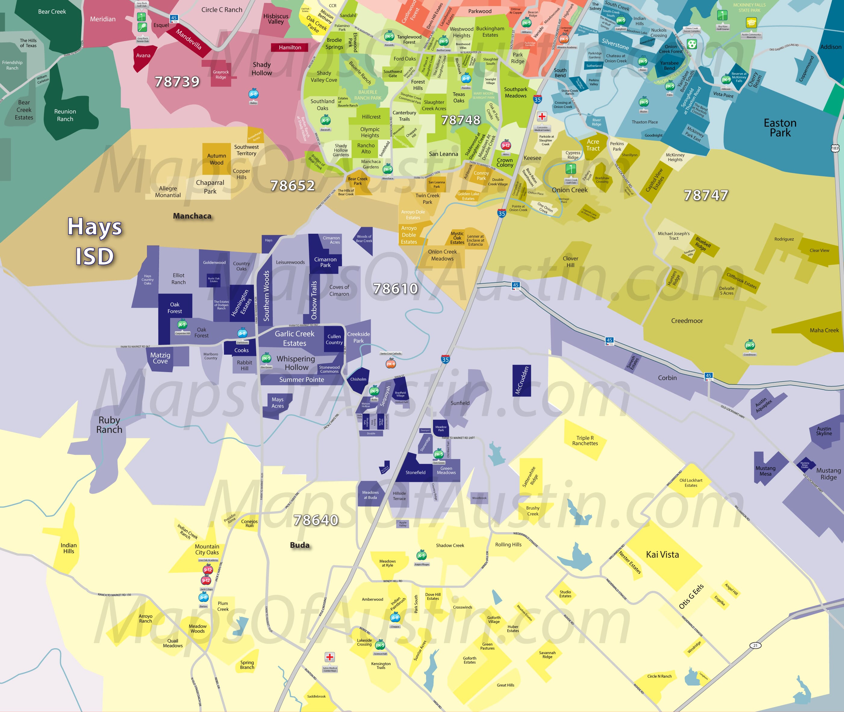 Buda, Tx Neighborhood Map - Hays County Neighborhood Map