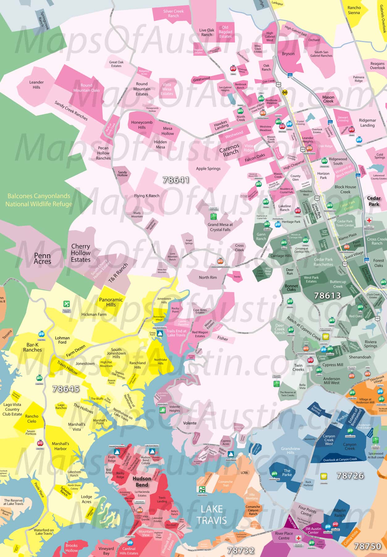 Leander Tx On Map Leander, Tx - Leander Neighborhood Map - Leander Subdivisions | Maps Of  Austin - Neighborhood Maps Of Austin, Texas