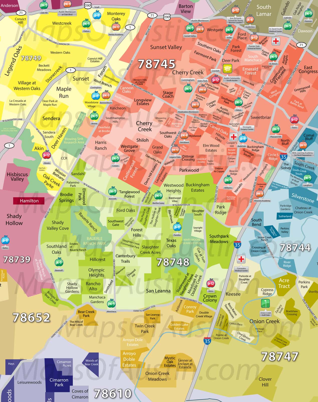 78745 Zip Code Map South Austin, TX   South Austin, TX Neighborhood Map | Maps of 